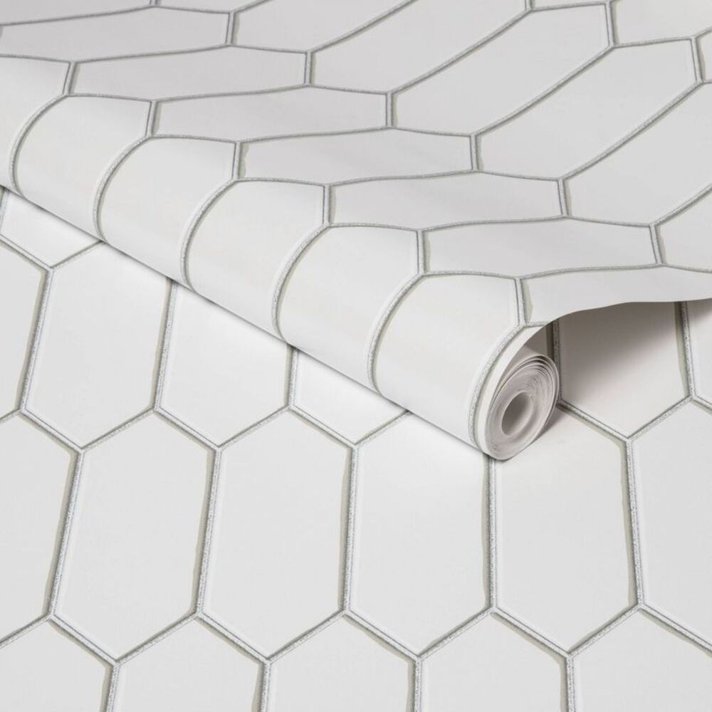 Threshold - Hexagon Tile Peel & Stick Wallpaper White - Thresh White